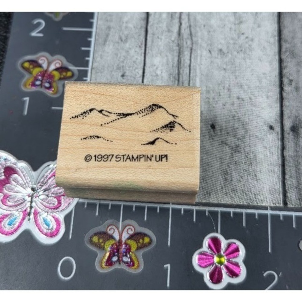 Stampin' Up! Mountains Landscape Desert 1997 Rubber Stamp Wood #073